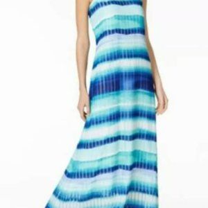 Calvin Klein Sleeveless Maxi Dress - Color: Blue / Green / White – Size 4